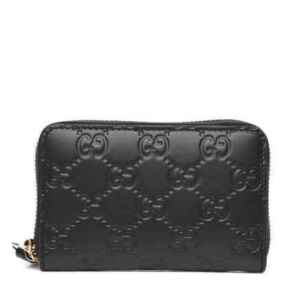 Gucci Guccissima Zip Around Card Case Black 1 of 7