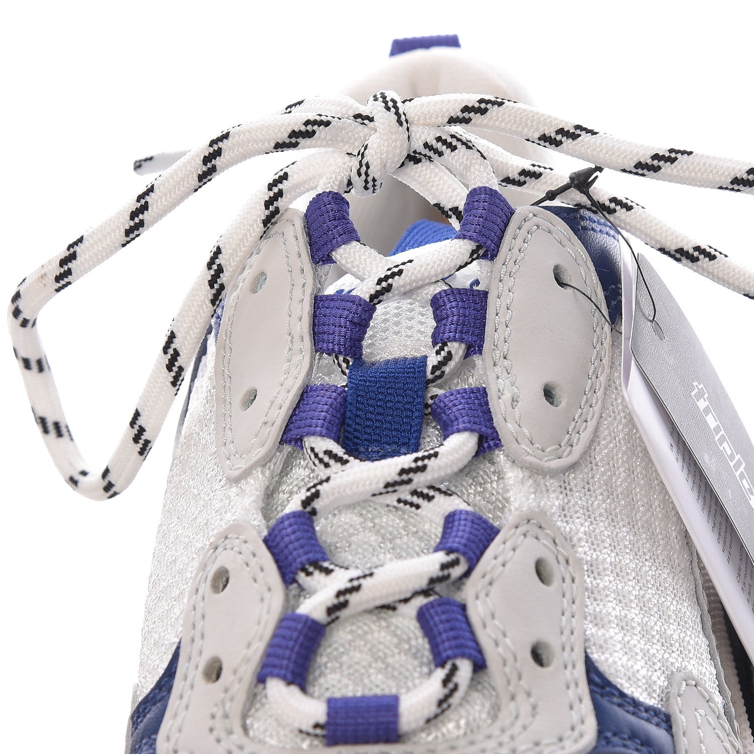 Balenciaga Mesh Nubuck Womens Triple S Sneakers 38 White Bleu Violet 9 of 12