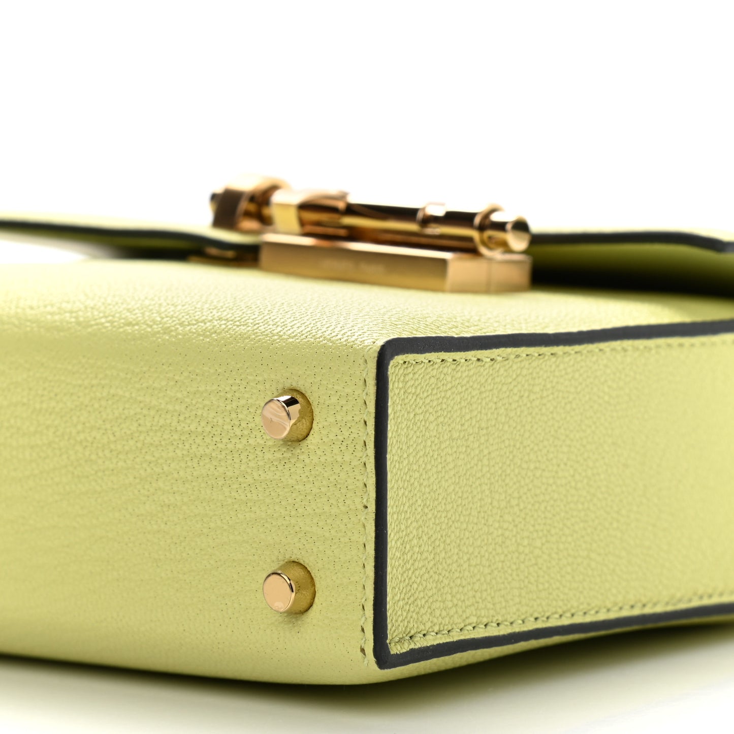 Chevre Mysore Mini Verrou Chaine Bag Jaune Bourgeon