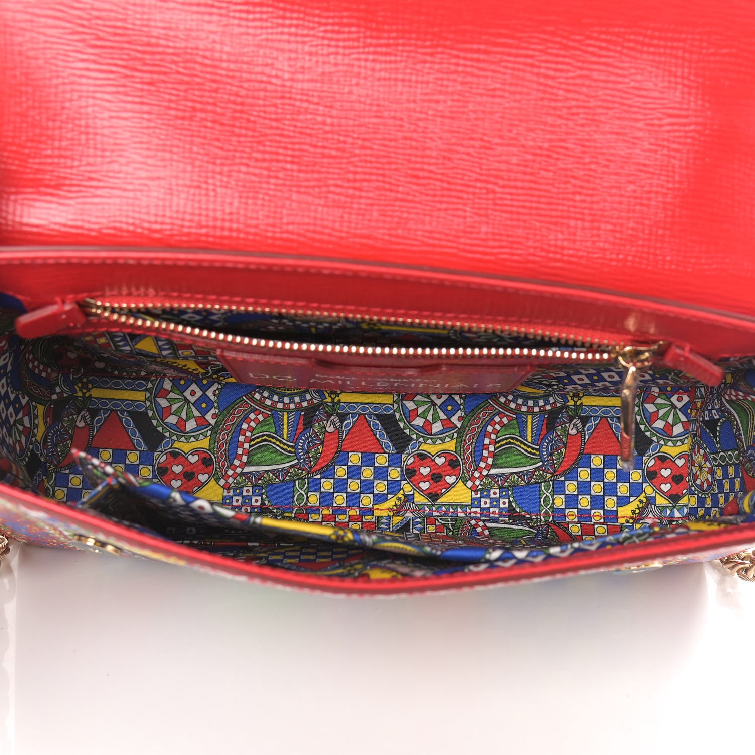 Dolce & Gabbana Dauphine Crystal Embellished Queen of Hearts Print Milennials Shoulder Bag Multicolor 5 of 9