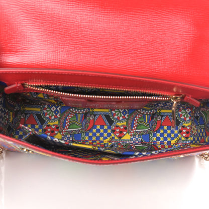 Dolce & Gabbana Dauphine Crystal Embellished Queen of Hearts Print Milennials Shoulder Bag Multicolor 5 of 9