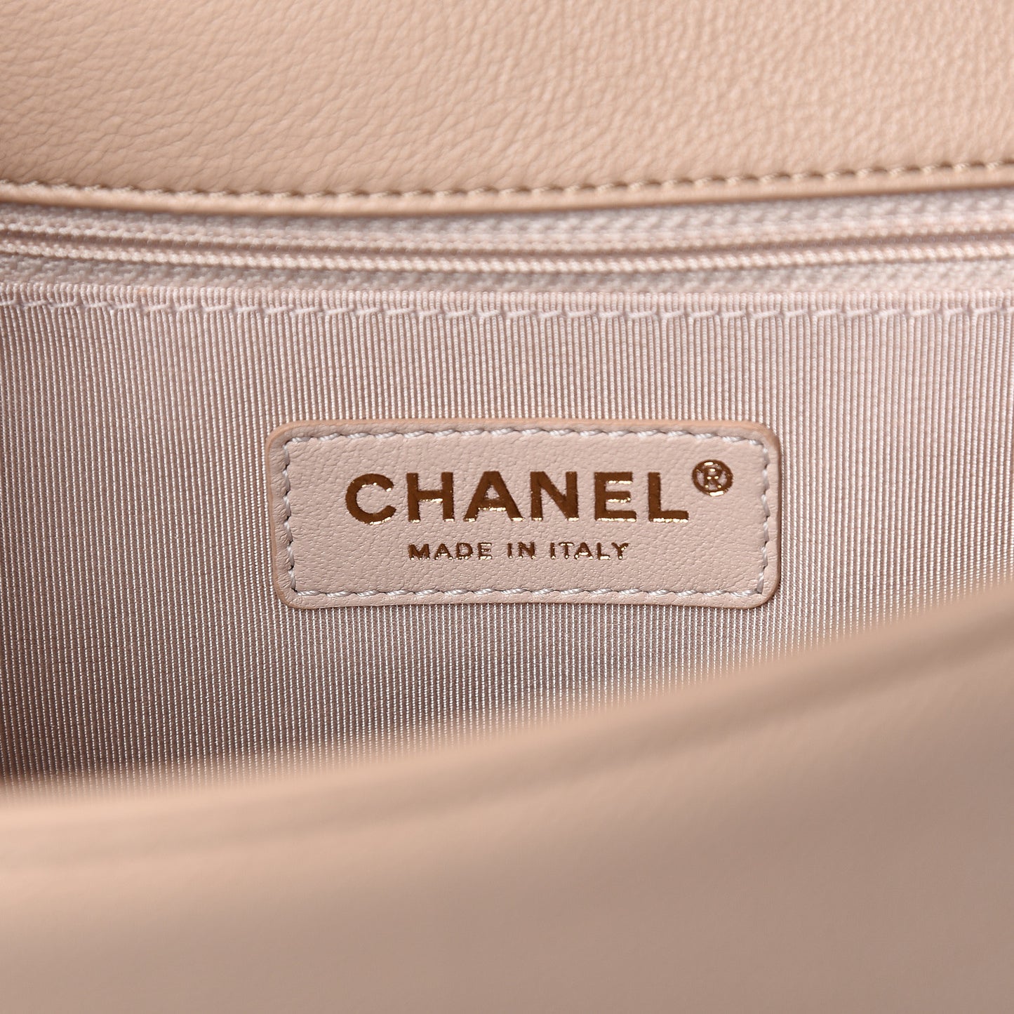 Caviar Quilted Large Studded Flap Beige