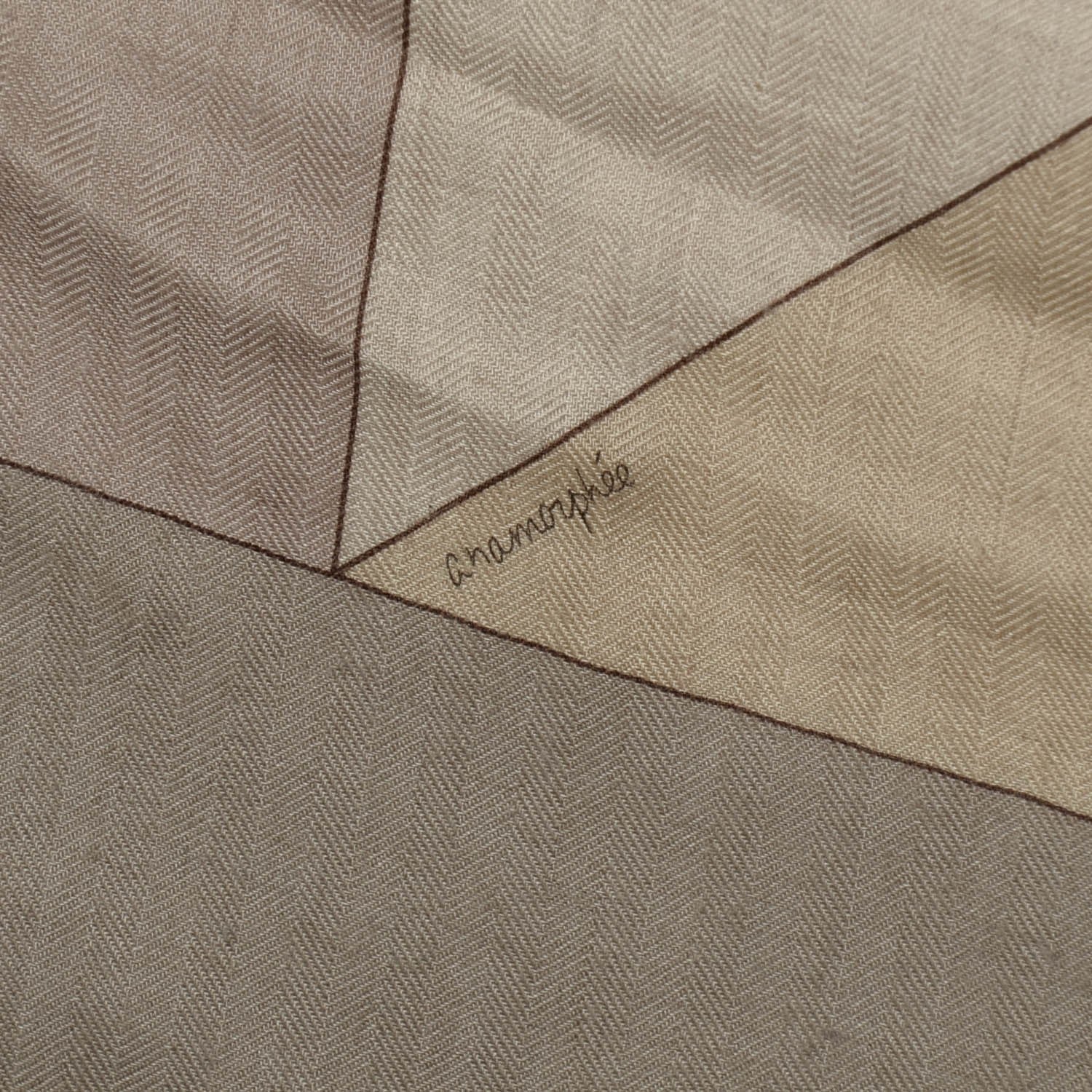 Hermes Cashmere Silk Perspective Cavaliere 140 Shawl Beige Caramel Brun 6 of 10