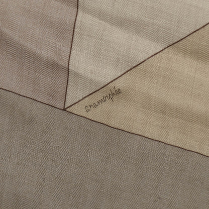 Hermes Cashmere Silk Perspective Cavaliere 140 Shawl Beige Caramel Brun 6 of 10