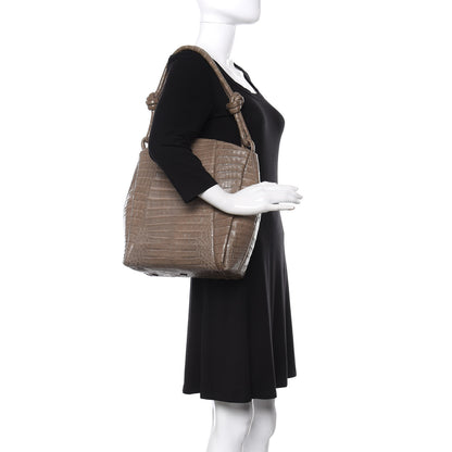 Nancy Gonzalez Crocodile Shoulder Bag Taupe 2 of 11