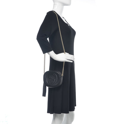 Gucci Pebbled Calfskin Mini Soho Chain Bag Black 2 of 12