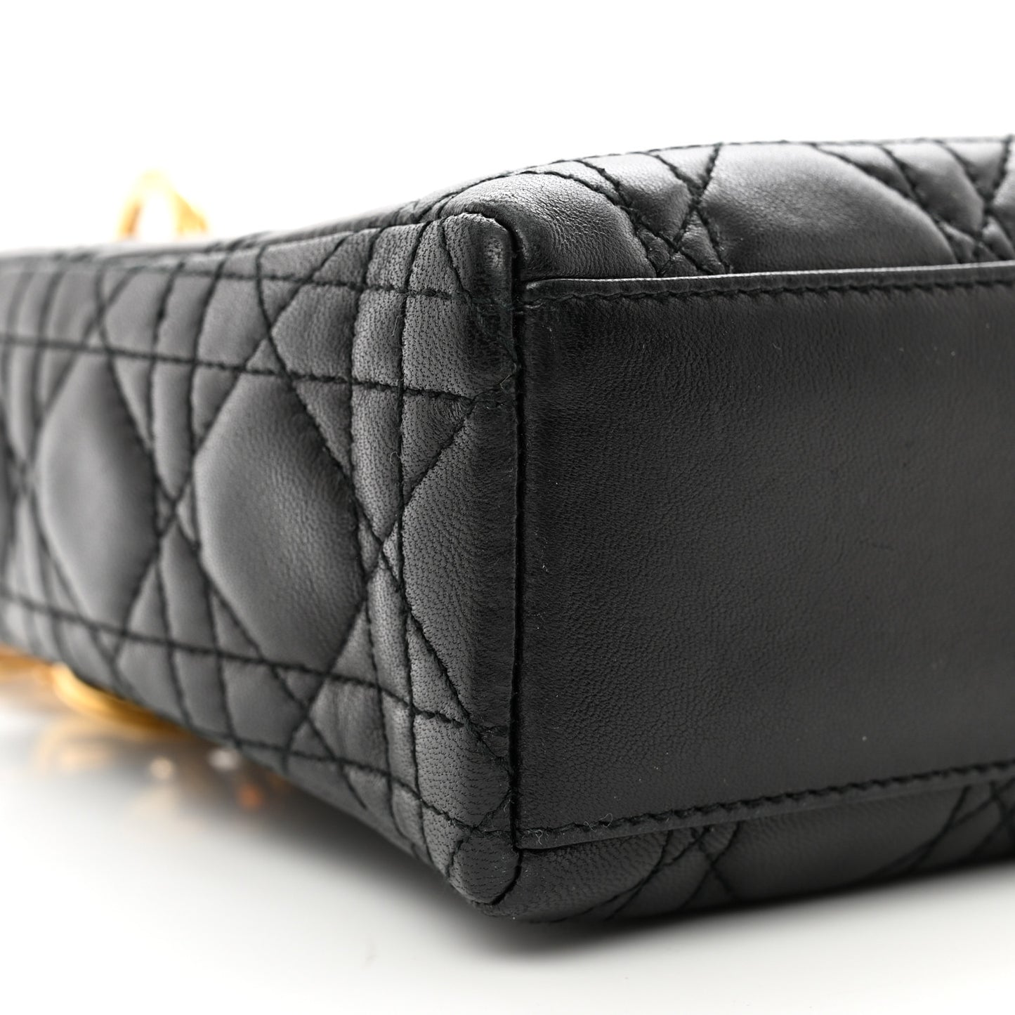Lambskin Cannage Mini Lady Dior Black