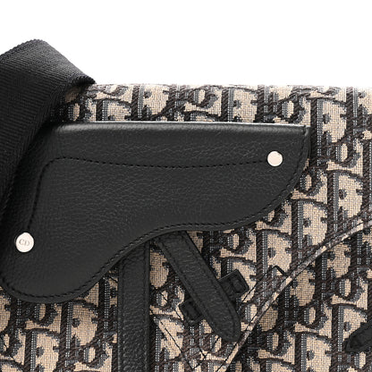 Christian Dior Oblique Saddle Messenger Pouch Beige Black 8 of 11