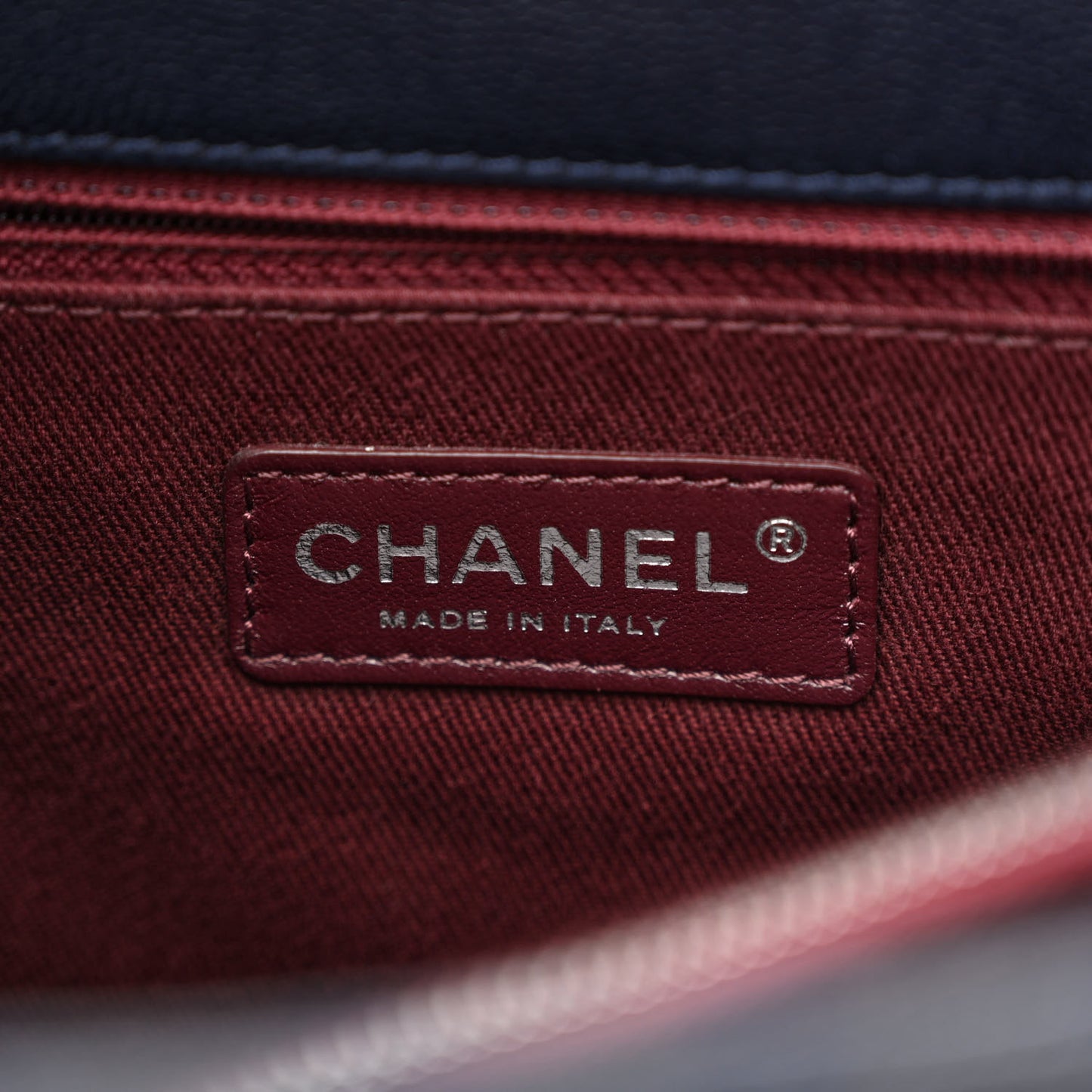 Caviar Quilted Large Coco Handle Flap Navy