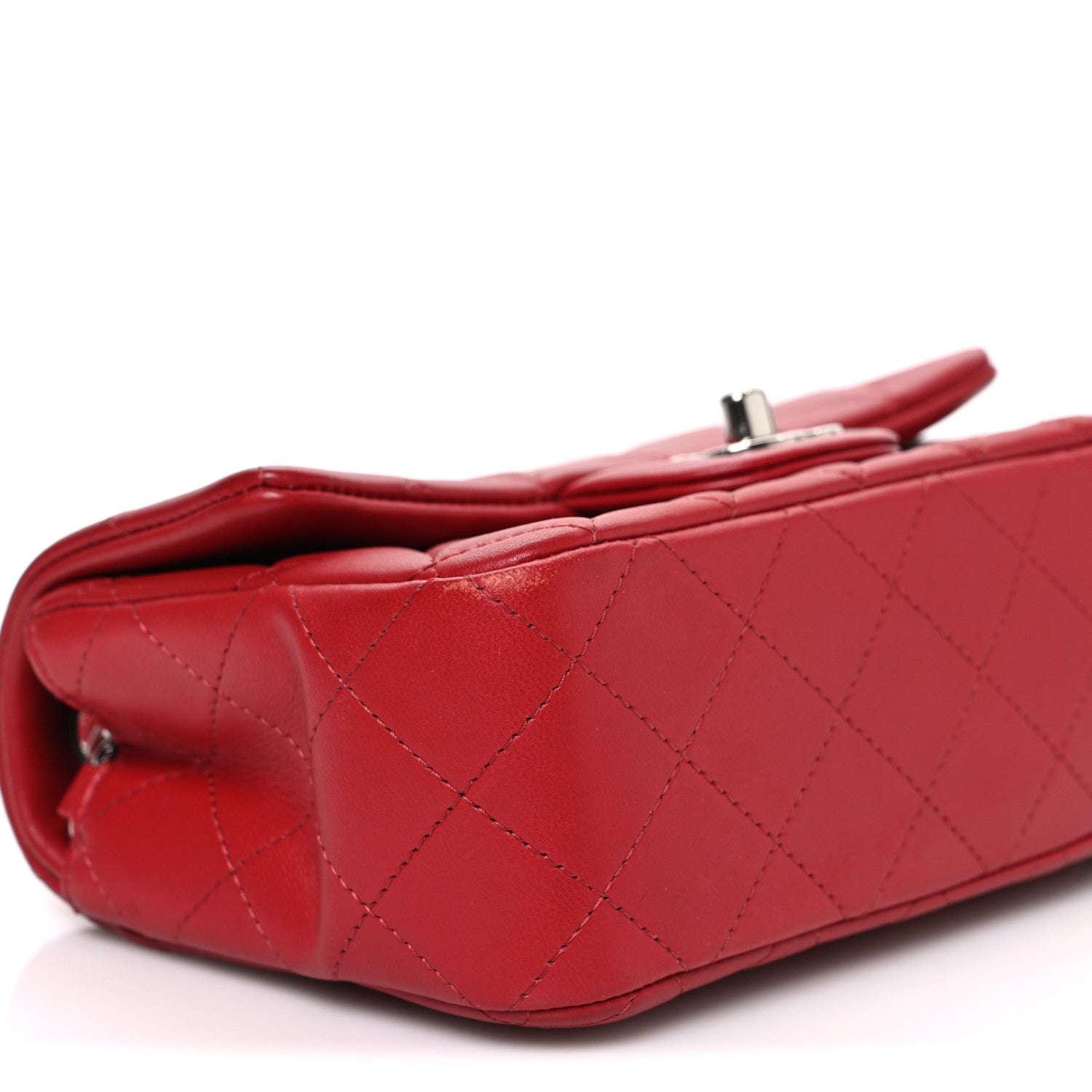 Chanel Lambskin Quilted Mini Rectangular Flap Red 8 of 10