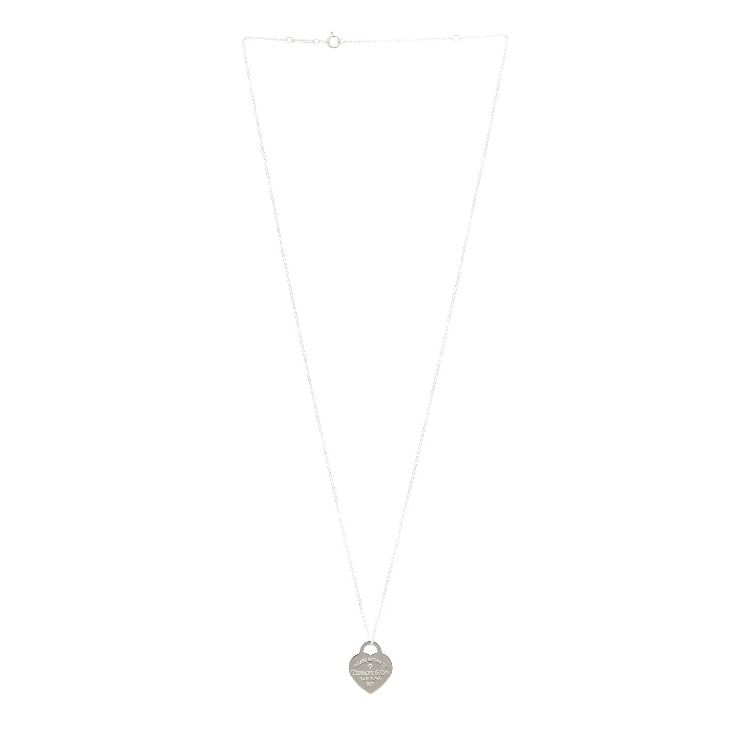 Tiffany Sterling Silver Diamond Small Return to Tiffany Heart Pendant Necklace 3 of 5