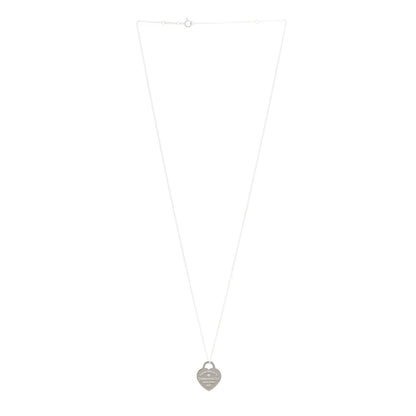 Tiffany Sterling Silver Diamond Small Return to Tiffany Heart Pendant Necklace 3 of 5