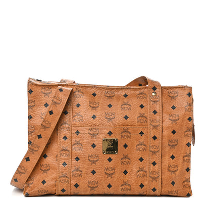 MCM Visetos Shopper Tote Cognac 1 of 9