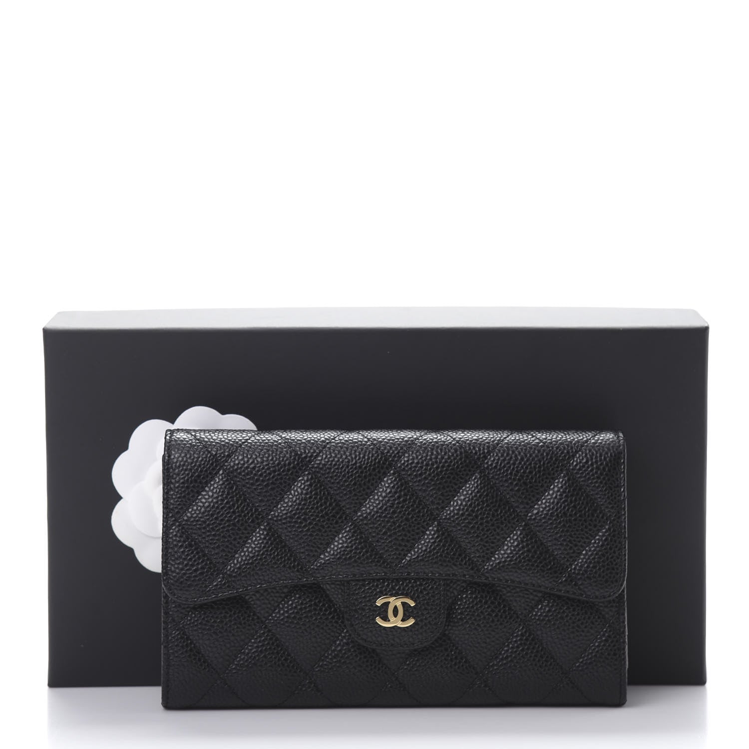 Chanel Caviar Quilted Long Flap Wallet Black 9 of 9
