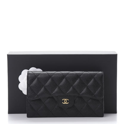 Chanel Caviar Quilted Long Flap Wallet Black 9 of 9
