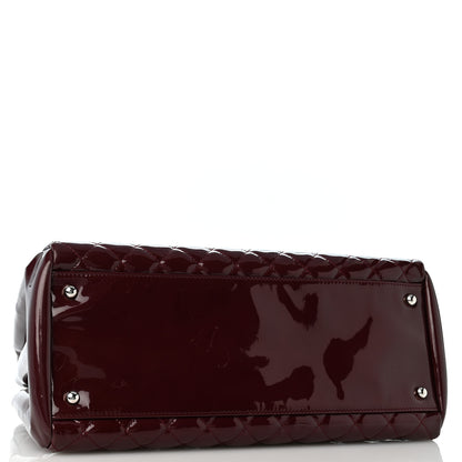 Chanel Patent Quilted Large Just Mademoiselle Bowling Bag Plum 4 of 13