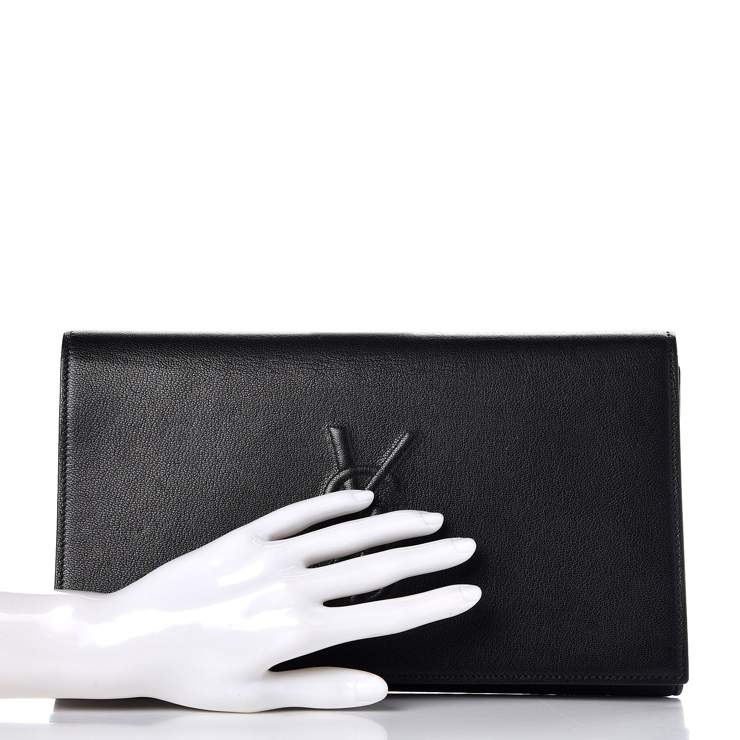 Saint Laurent Goatskin Large Belle De Jour Clutch Black 2 of 7