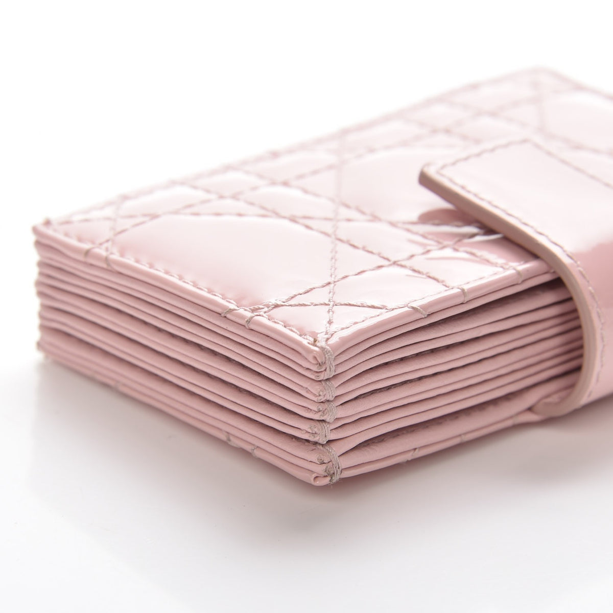 Christian Dior Patent Cannage Lady Dior 5-Gusset Card Holder Pink 12 of 15