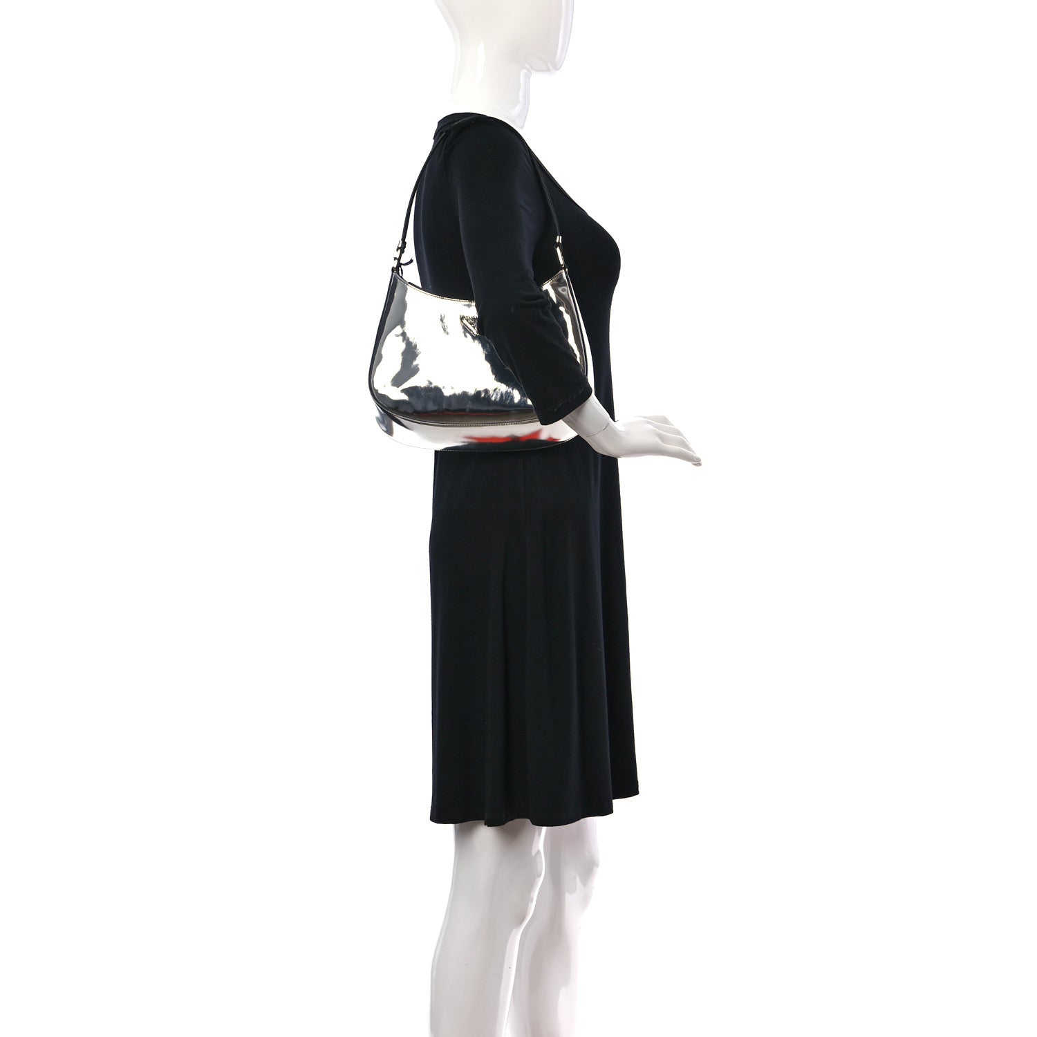 Prada Spazzolato Cleo Shoulder Bag Argento 2 of 10