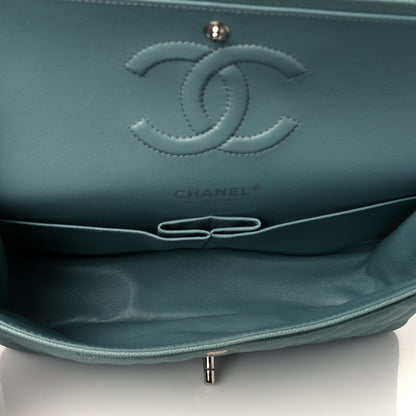 Chanel Caviar Quilted Medium Double Flap Green 6 of 12
