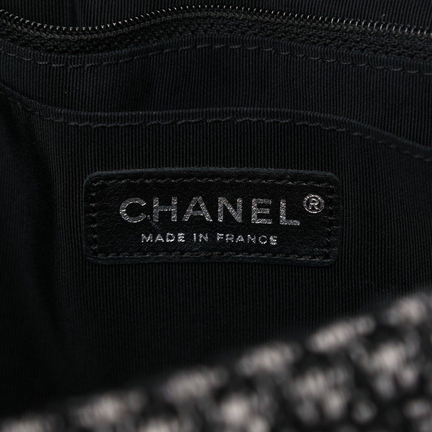 Crystal Tweed Quilted Medium Single Flap Black