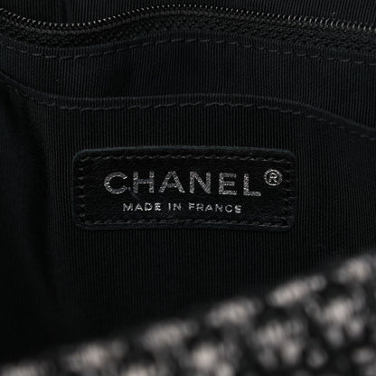 Chanel Crystal Tweed Quilted Medium Single Flap Black 6 of 10