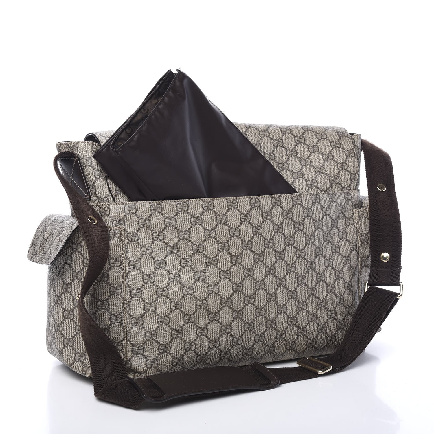 Gucci GG Plus Monogram Messenger Diaper Bag Dark Brown 10 of 12