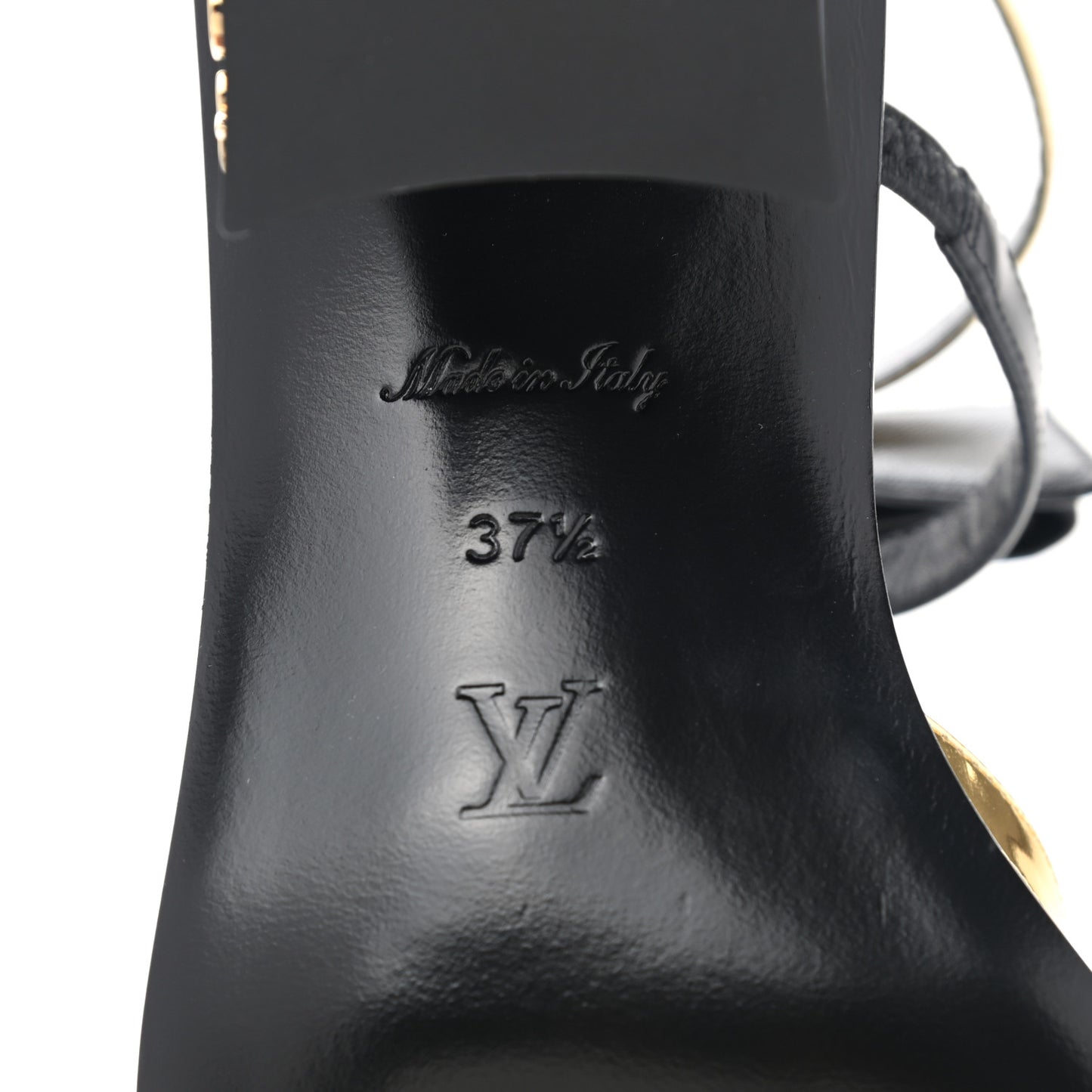 Metallic Calfskin Peplum Sandals 37.5 Gold