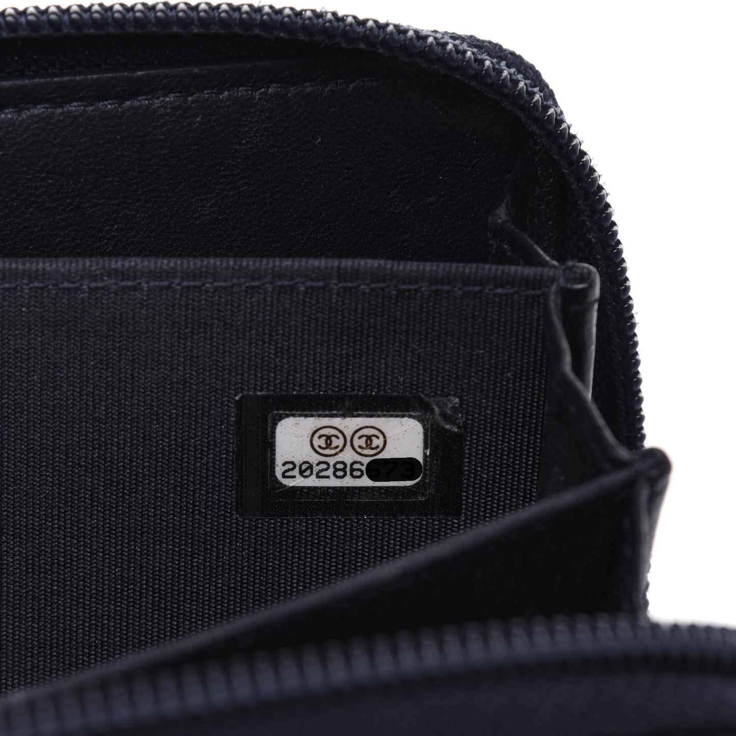 Lambskin Quilted Small Boy Zip Around Wallet Navy