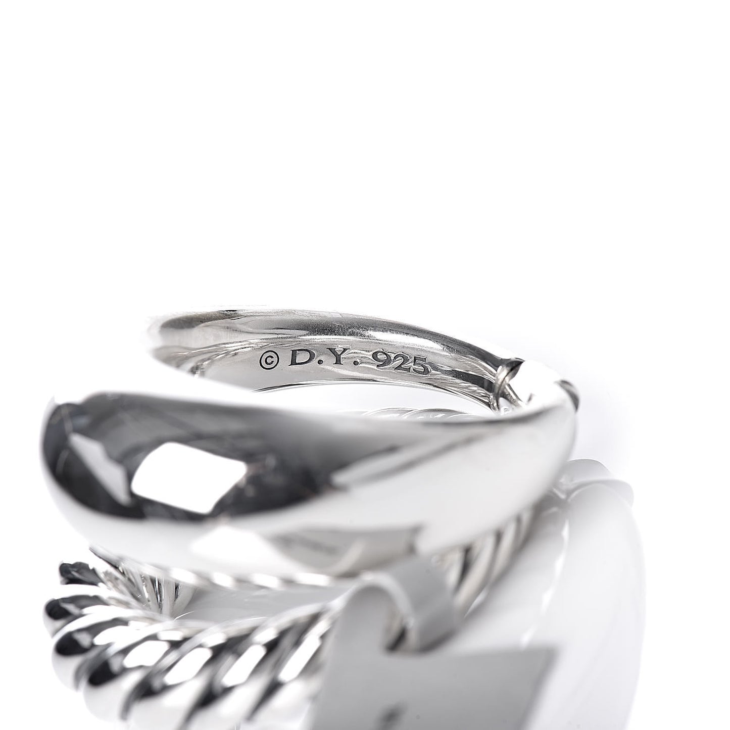 Sterling Silver 17mm Pure Form Two Row Ring 7 54