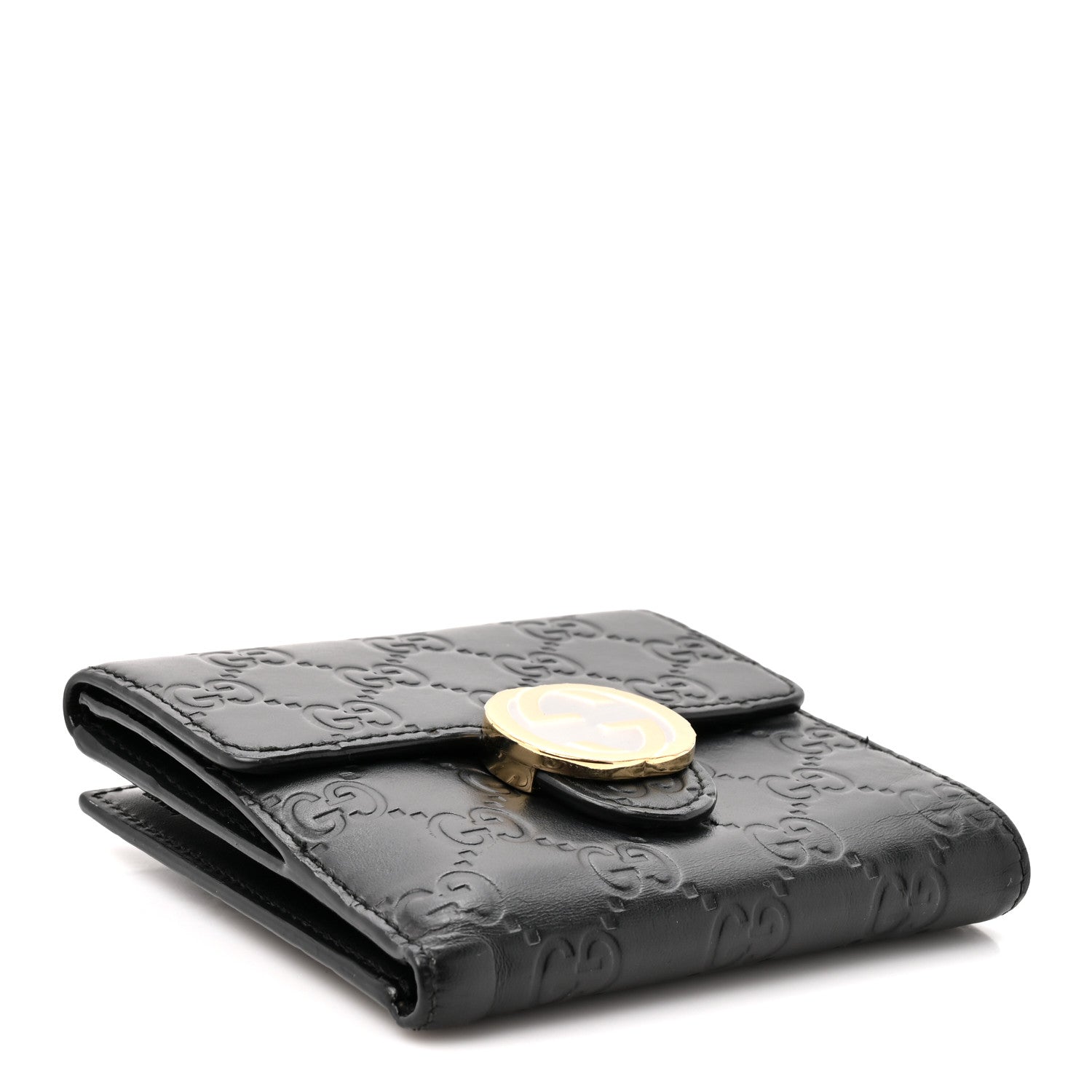 Gucci Guccissima Interlocking G French Wallet Black 4 of 7