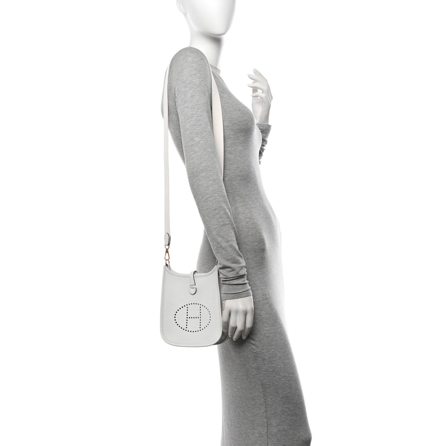Hermes Taurillon Clemence Amazone Evelyne TPM New White 2 of 11