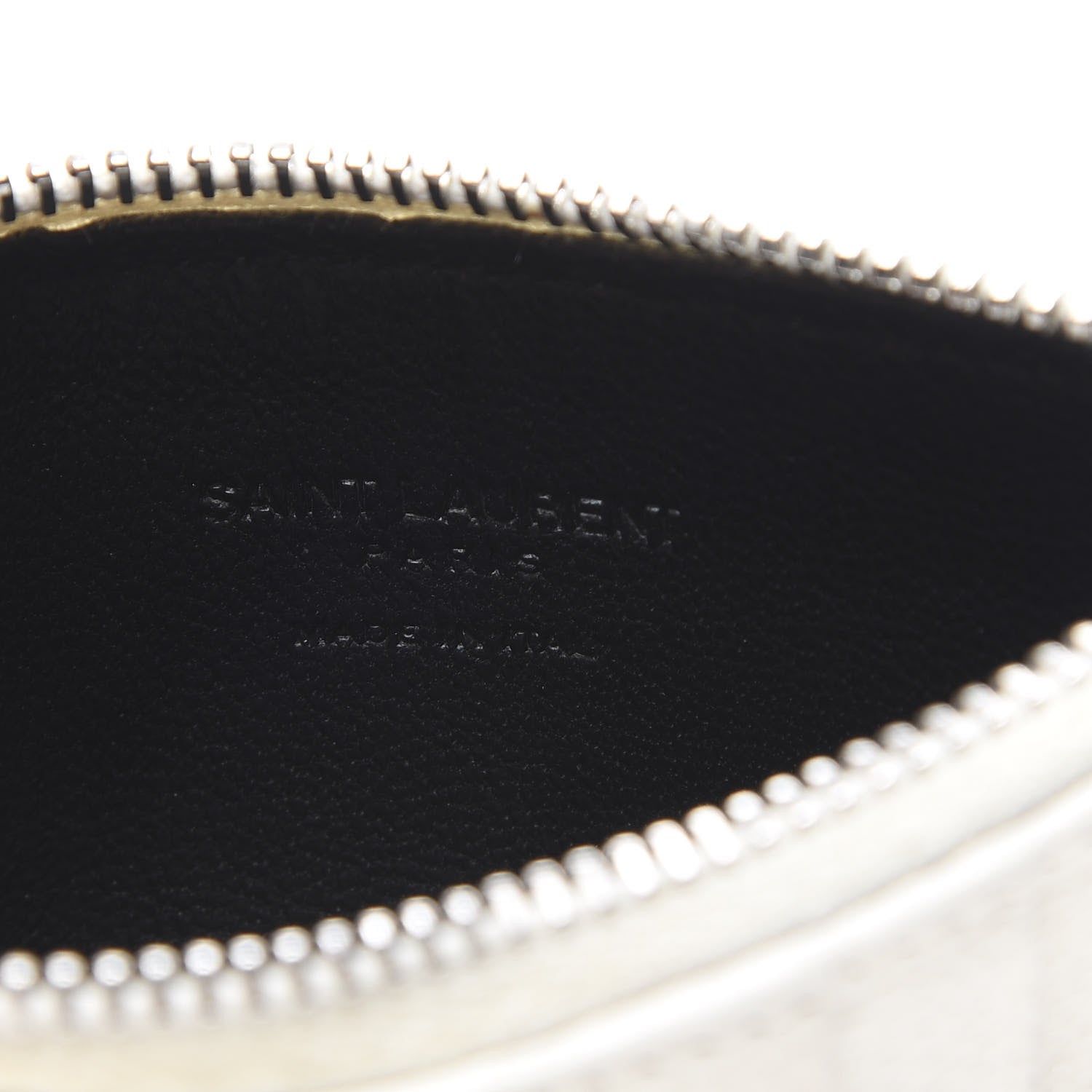 Saint Laurent Grained Calfskin 5 Fragments Zip Pouch Card Holder White 5 of 10