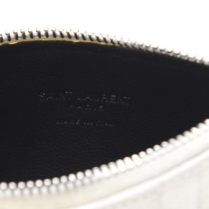 Saint Laurent Grained Calfskin 5 Fragments Zip Pouch Card Holder White 5 of 10