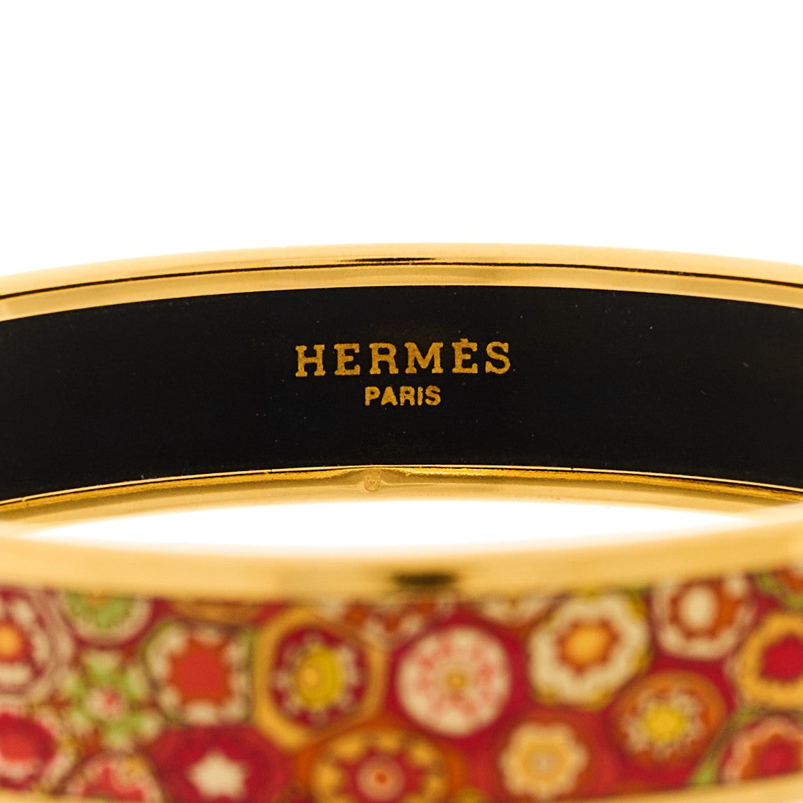 Enamel Printed Narrow Millefiori Bracelet 65 Orange