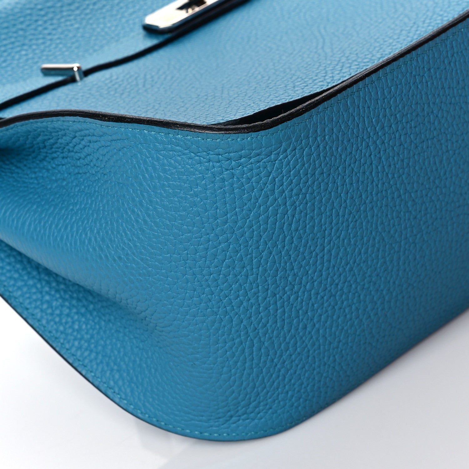 Hermes Taurillon Clemence Jypsiere 28 Turquoise 8 of 10
