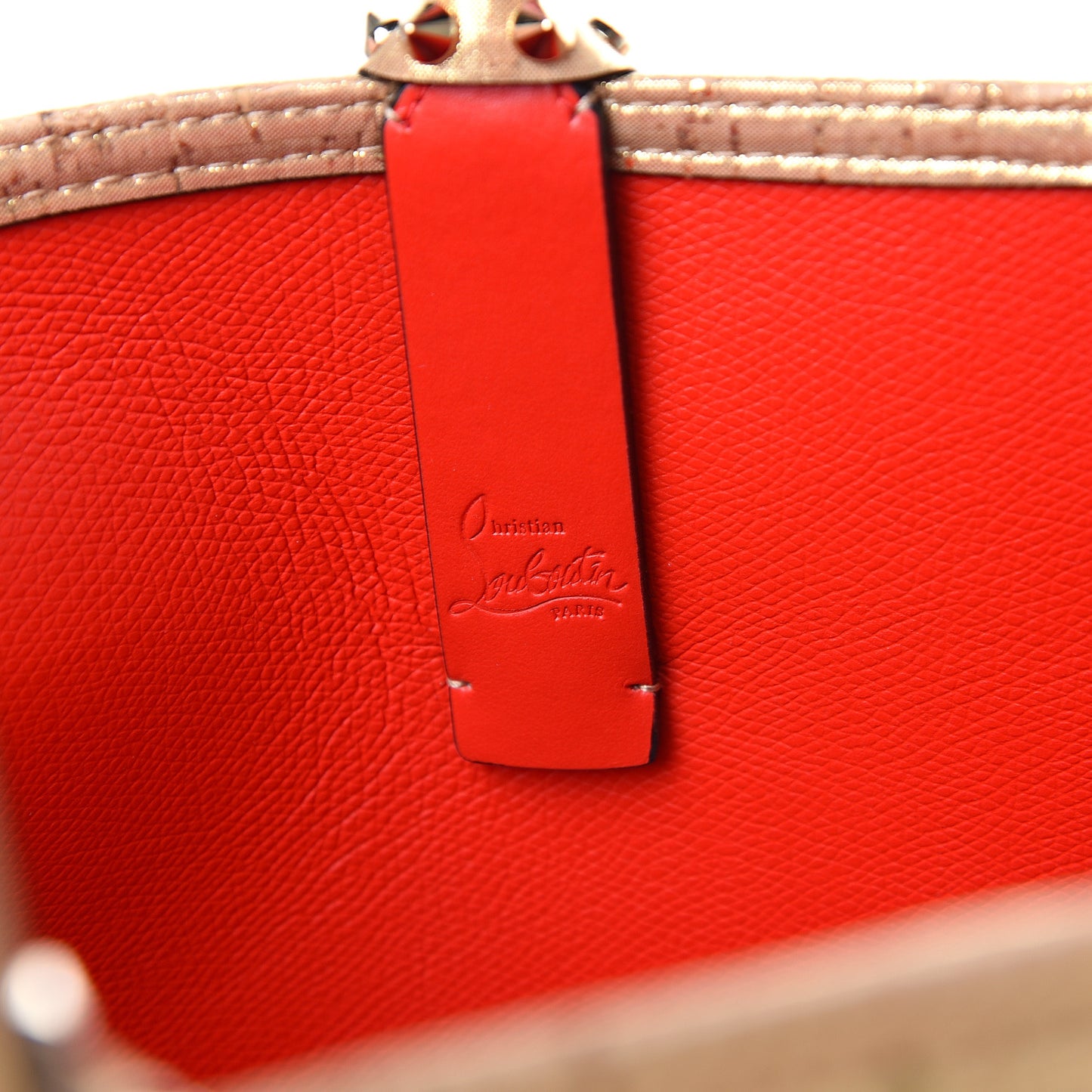 Calfskin Liege Pepite Cork Spikes East West Cabata Tote Snow