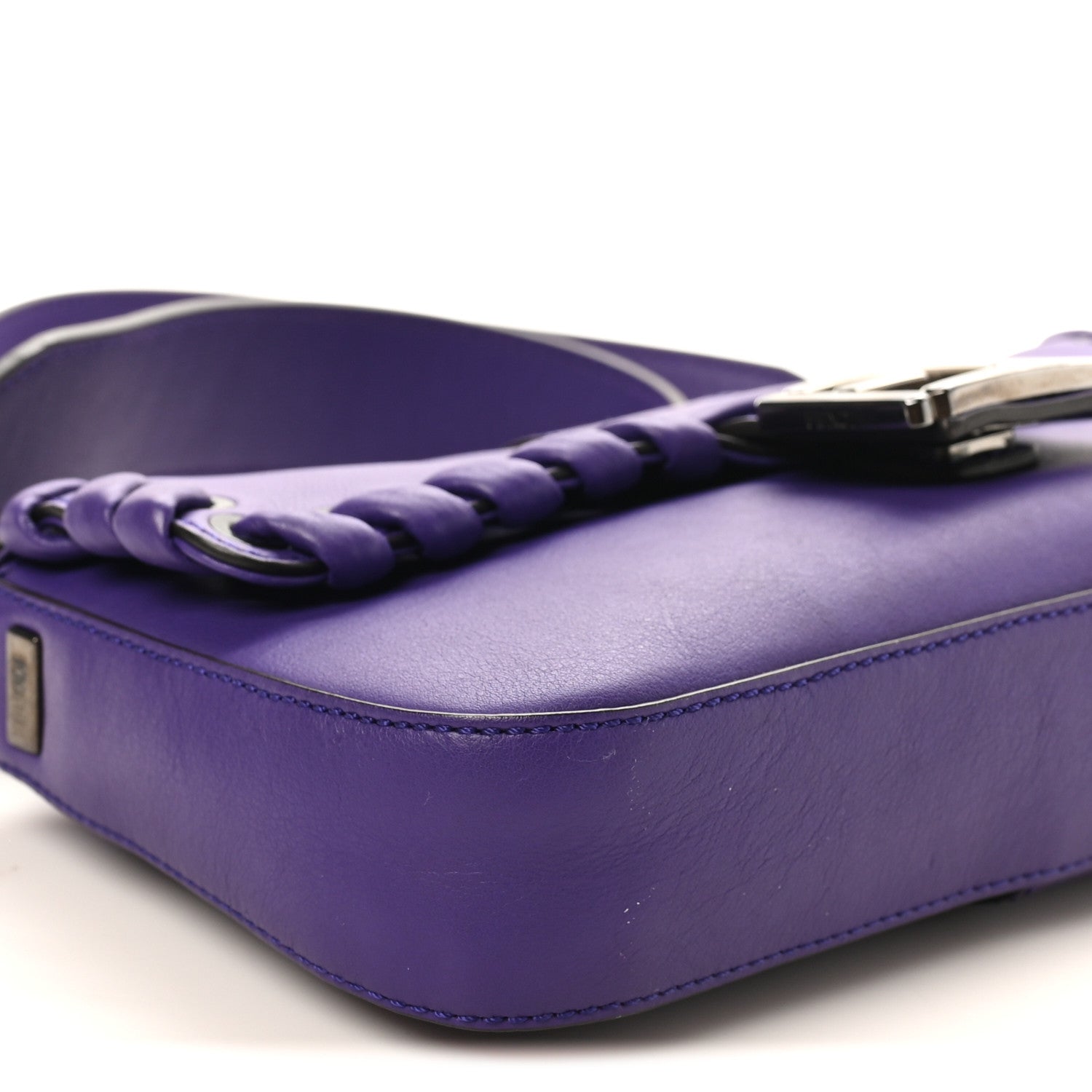 Fendi Vitello Dolce Lace Up Baguette Purple Rain 9 of 10