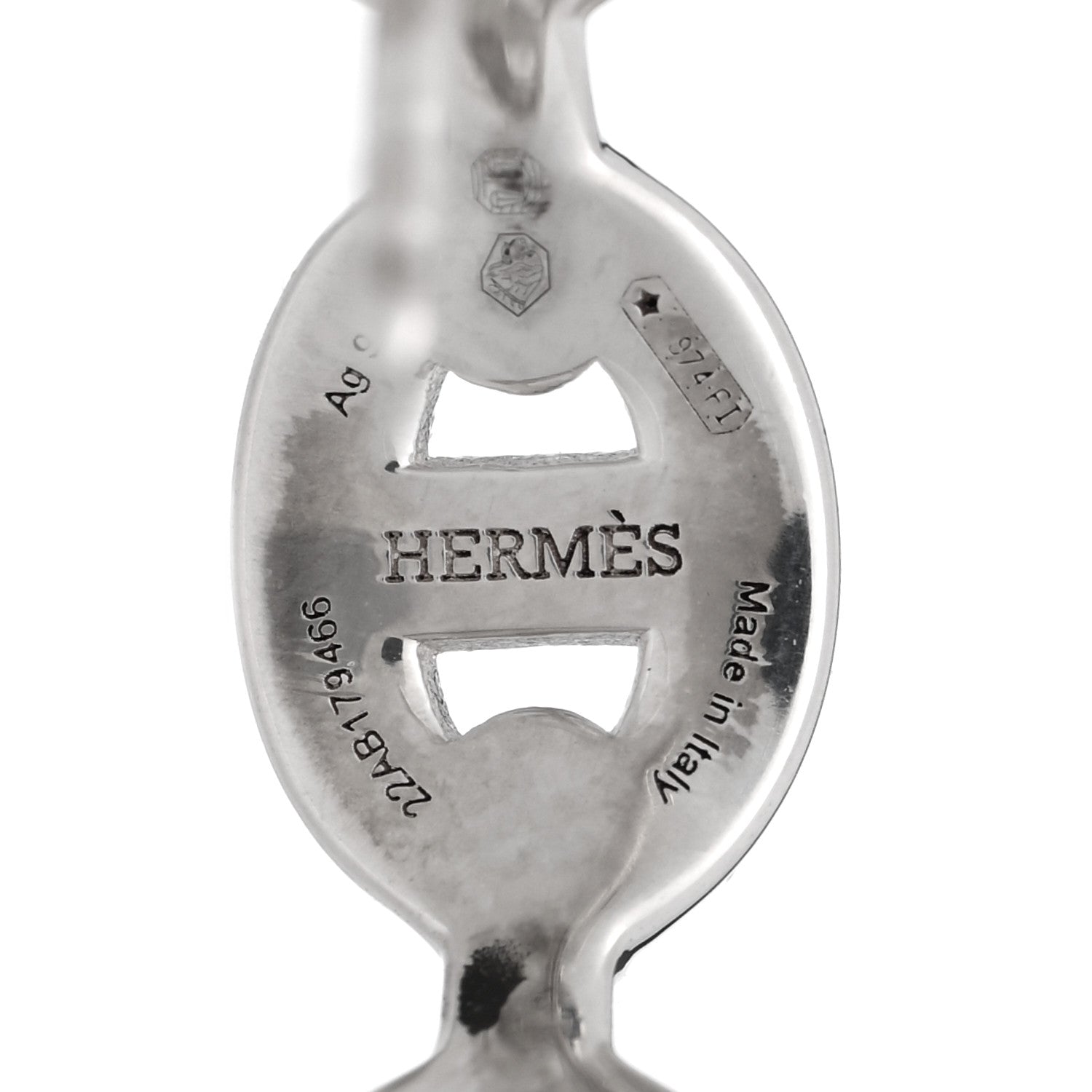 Hermes Sterling Silver Chaine D'Ancre Enchainee Climber Earrings 4 of 4