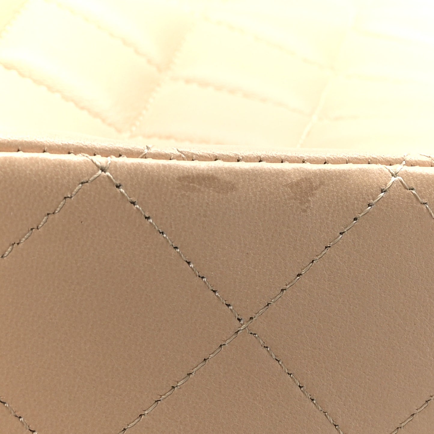 Lambskin Quilted Jumbo Single Flap Beige Clair
