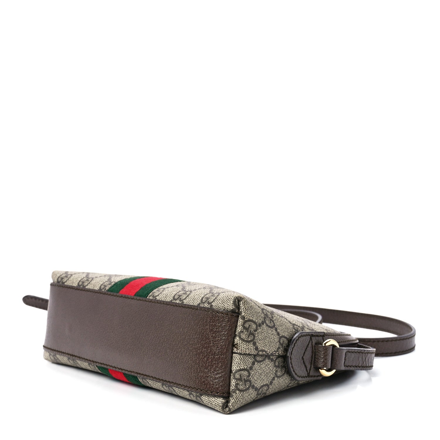 Gucci GG Supreme Monogram Textured Dollar Calfskin Web Small Ophidia Dome Shoulder Bag Beige Ebony New Acero 10 of 12