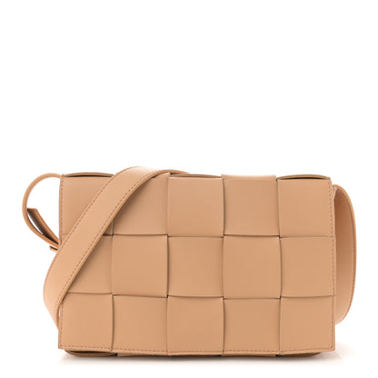 Bottega Veneta Lambskin Maxi Intrecciato Cassette Crossbody Bag Almond 1 of 10