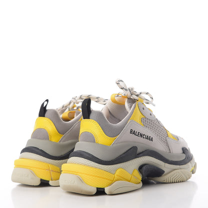 Balenciaga Fabric Mesh Womens Triple S Sneakers 37 Yellow Grey White 4 of 9