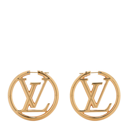 Louis Vuitton Metal Louise Hoop Earrings Gold 1 of 3