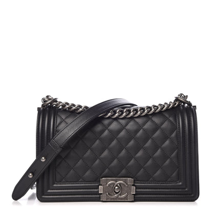 Chanel Calfskin Quilted Medium Boy Flap Black 1 of 8