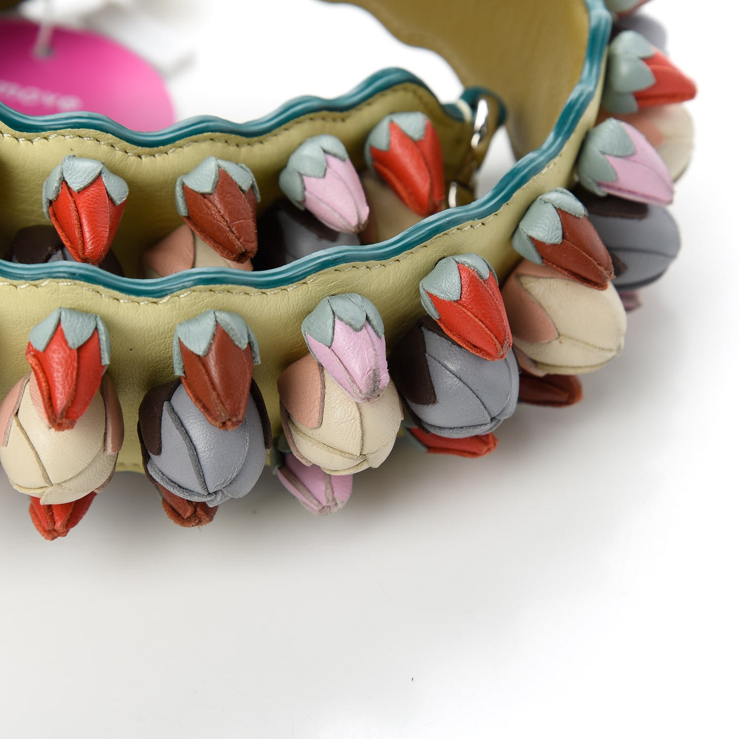 Calfskin Lambskin Rosebud Studded Strap You Multicolor