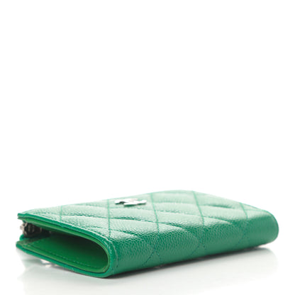 Chanel Caviar Quilted Zipped Key Holder Case Green 4 of 8