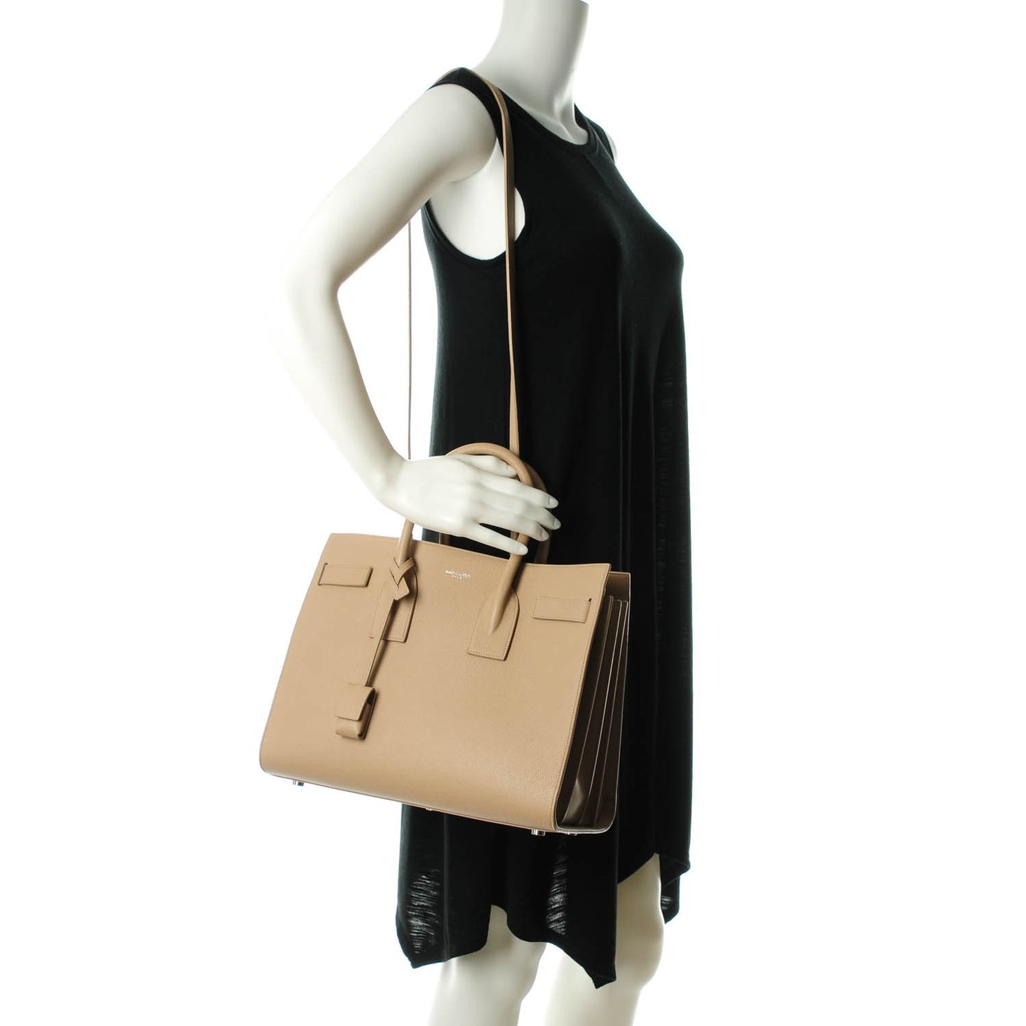 Grained Calfskin Small Sac De Jour Dark Beige