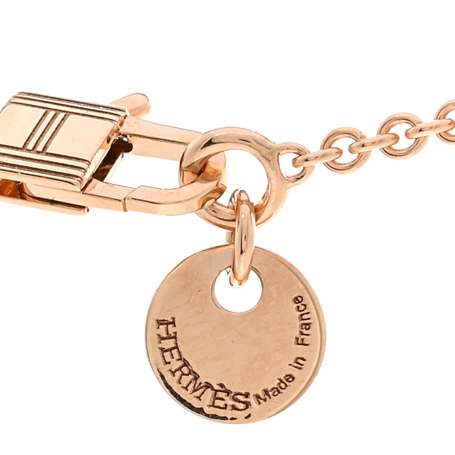 Hermes 18K Rose Gold Black Jade Kelly Amulettes Pendant Necklace 4 of 4