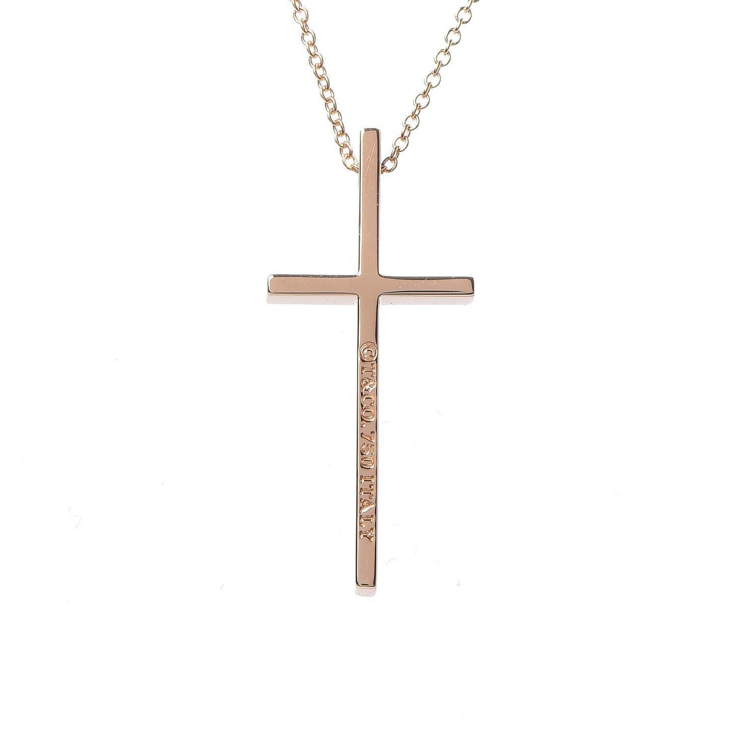18K Rose Gold Metro Cross Pendant Necklace